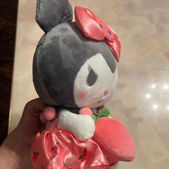 🌹Host Pick🌹Cute 11” Kuromi plushie doll holding a peach - Picture 2 of 5